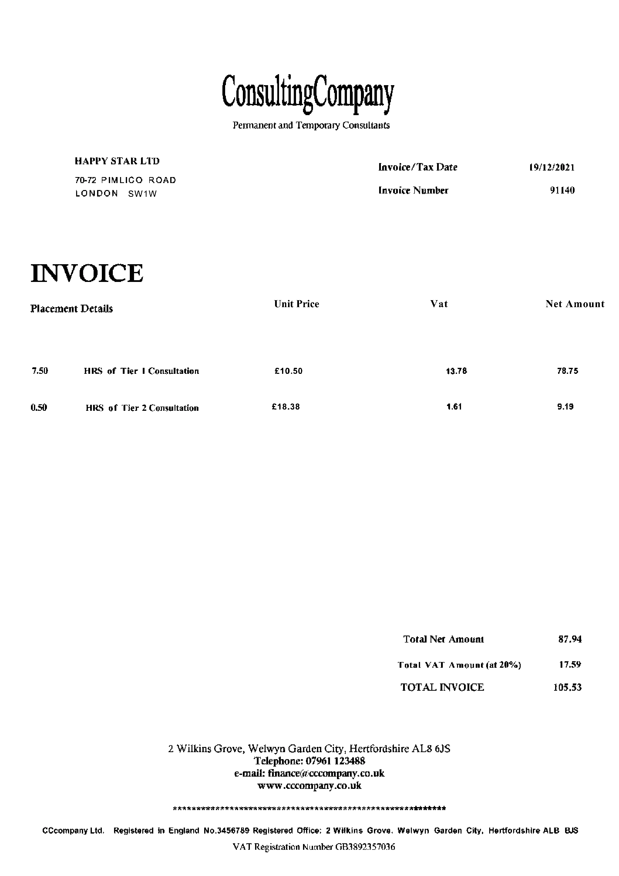 Invoice GB