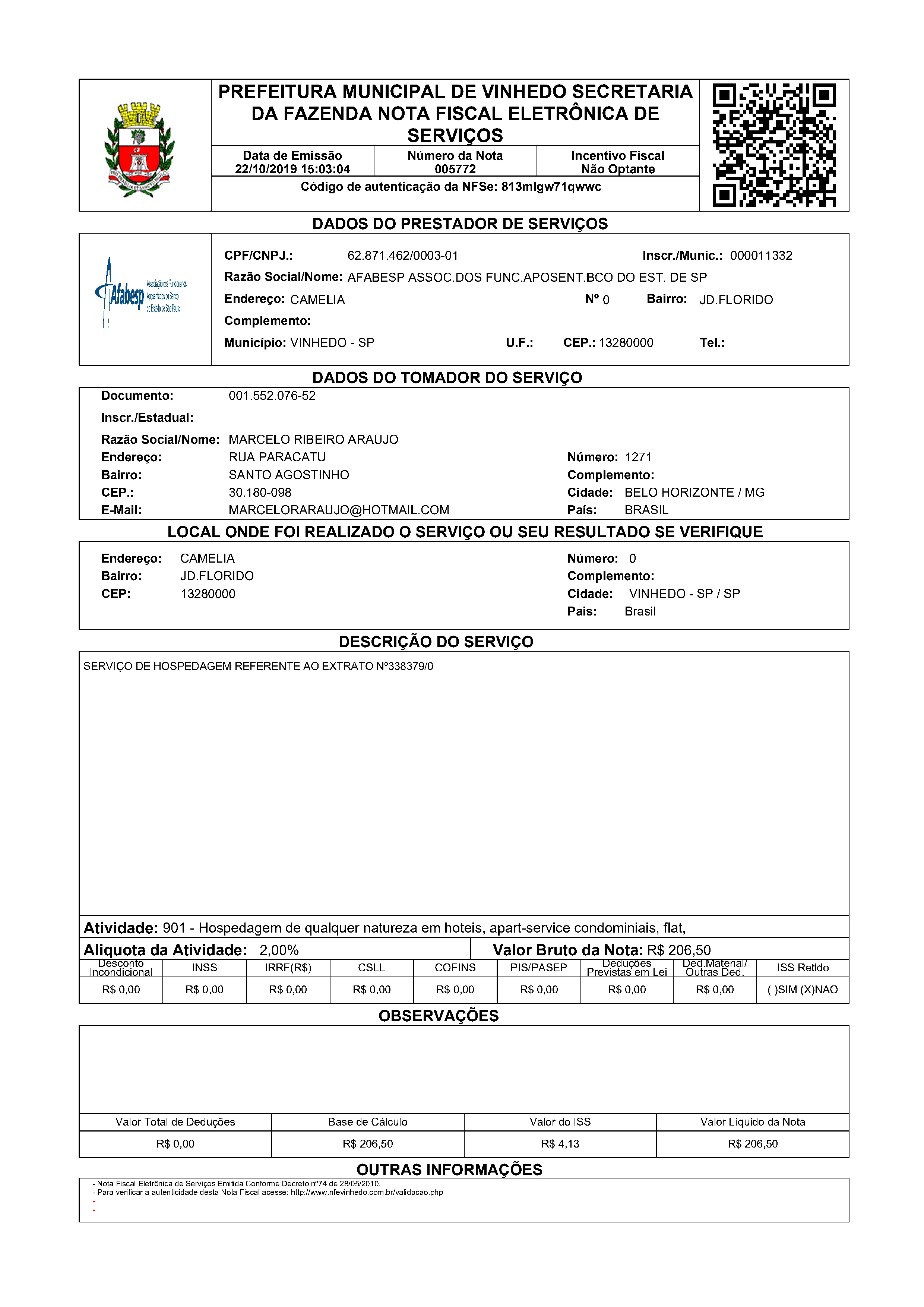 Sample NFSe